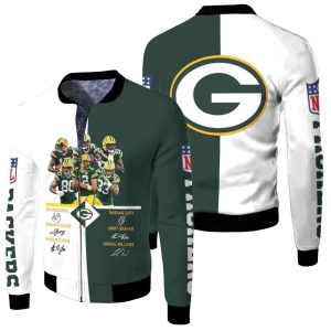 Green Bay Packers Signed Fan 3D Fleece Bomber Jacket