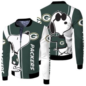 Green Bay Packers Snoopy Lover 3D Printed Fleece Bomber Jacket