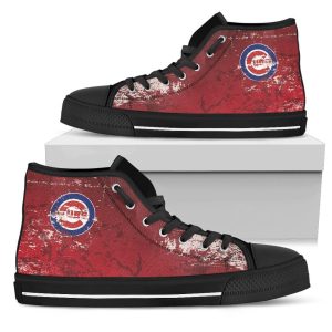 Grunge Vintage Logo Chicago Cubs MLB Custom Canvas High Top Shoes