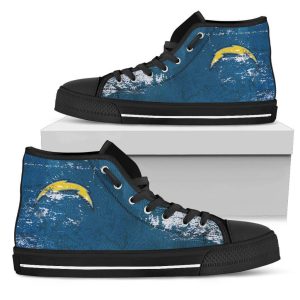 Grunge Vintage Logo Los Angeles Chargers NFL Custom Canvas High Top Shoes
