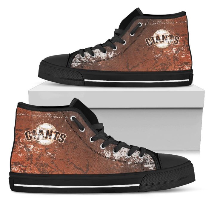 Grunge Vintage Logo San Francisco Giants MLB Custom Canvas High Top Shoes