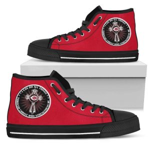 I Can Do All Things Through Christ Who Strengthens Me Cincinnati Reds MLB Custom Canvas High Top Shoes