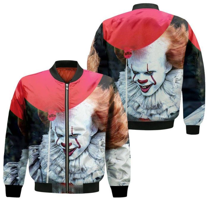 It Balloon Pennywise Halloween 3D Bomber Jacket