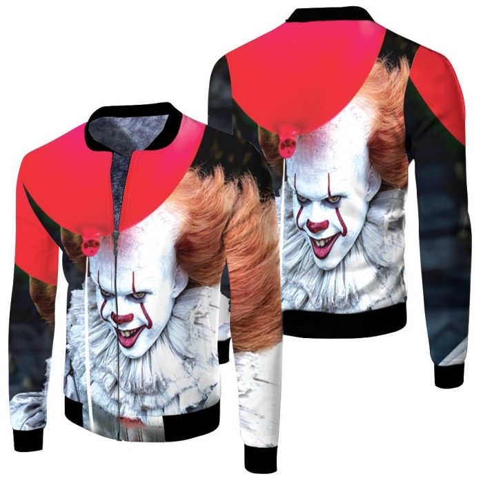 It Balloon Pennywise Halloween 3D Fleece Bomber Jacket