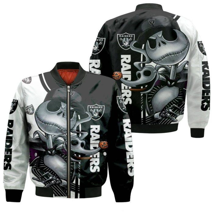 Jack Skellington Las Vegas Raiders 3D Bomber Jacket