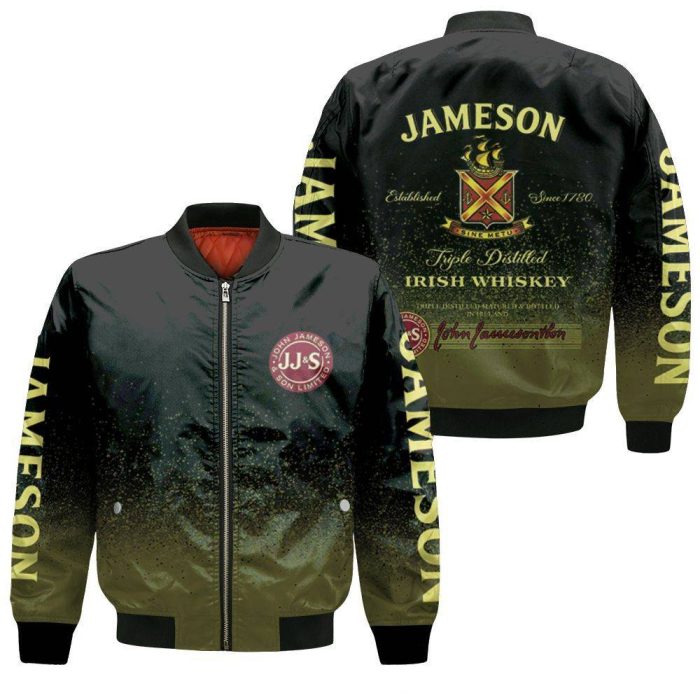 Jameson Irish Whiskey Triple Distilled Logo For Lovers 3D Bomber Jacket