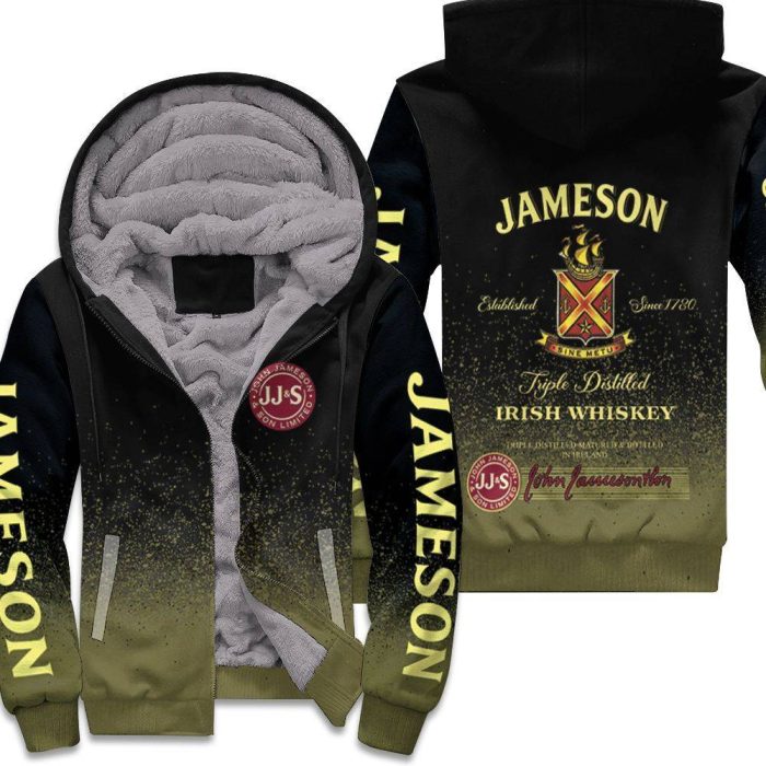 Jameson Irish Whiskey Triple Distilled Logo For Lovers 3D Unisex Fleece Hoodie