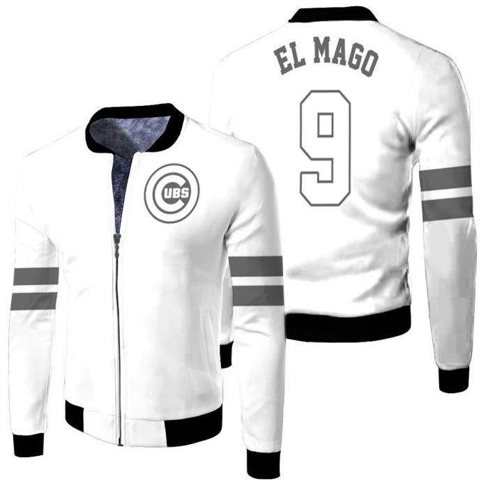 Javier Baez El Mago Chicago Cubs Player White 2019 Inspired Style Fleece Bomber Jacket