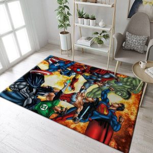 Justice League Vs Avenger Superheros Movies Area Rug Living Room And Bed Room Rug