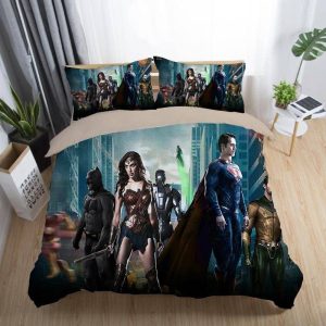 Justice League Wonder Woman Superman Batman The Flash Aquaman #11 Duvet Cover Pillowcase Bedding Set Home Decor