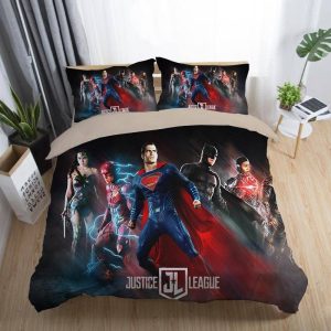 Justice League Wonder Woman Superman Batman The Flash Aquaman #14 Duvet Cover Pillowcase Bedding Set Home Decor