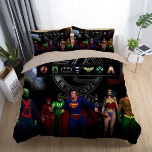 Justice League Wonder Woman Superman Batman The Flash Aquaman #15 Duvet Cover Pillowcase Bedding Set Home Decor
