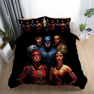 Justice League Wonder Woman Superman Batman The Flash Aquaman #18 Duvet Cover Pillowcase Bedding Set Home Decor