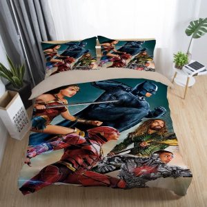 Justice League Wonder Woman Superman Batman The Flash Aquaman #24 Duvet Cover Pillowcase Bedding Set Home Decor