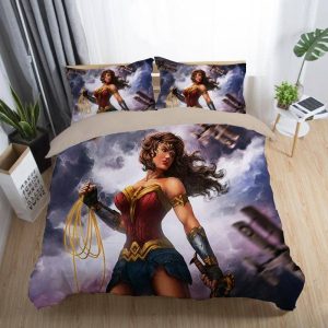 Justice League Wonder Woman Superman Batman The Flash Aquaman #25 Duvet Cover Pillowcase Bedding Set Home Decor