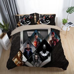 Justice League Wonder Woman Superman Batman The Flash Aquaman #9 Duvet Cover Pillowcase Bedding Set Home Decor