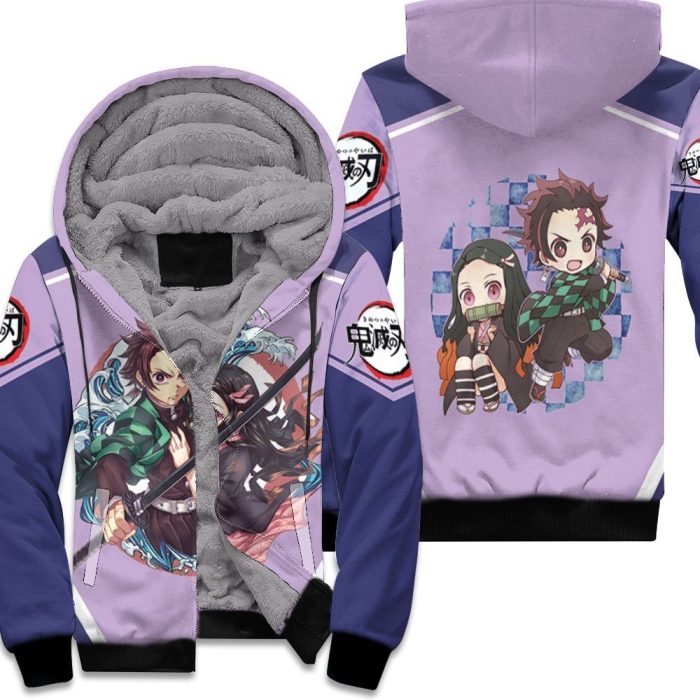 Kamado Tanjiro Kamado Nezuko Grow Up Edition Kimetsu No Yaiba Unisex Fleece Hoodie