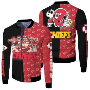 Kansas City Chiefs Afc West Division Champions 2021 Super Bowl Snoopy Fan Fleece Bomber Jacket