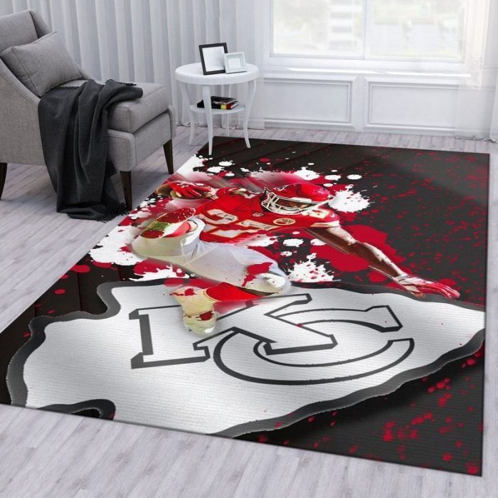 Kansas City Chiefs Kareem Hunt NFL Area Rug Living Room And Bed Room Rug