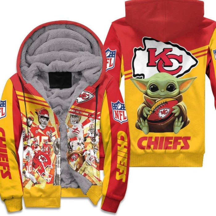 Kansas City Chiefs Nfl 2020 Season Baby Yoda Unisex Fleece Hoodie