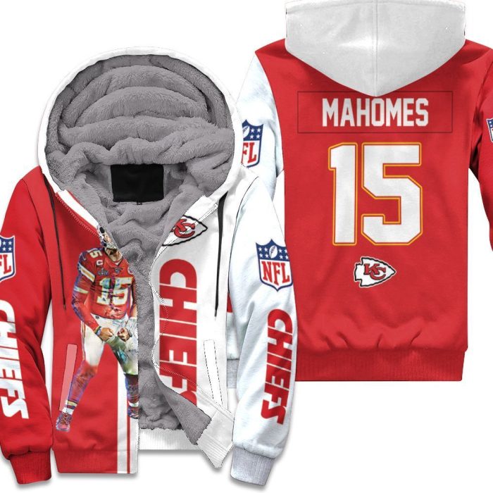 Kansas City Chiefs Patrick Mahomes 15 Nfl 2020 Season Afc West Division Champion 2020 Unisex Fleece Hoodie