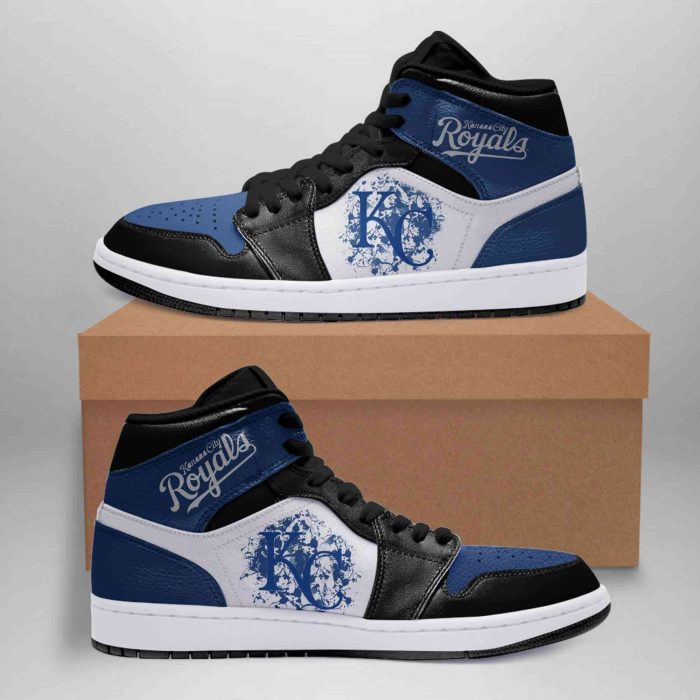 Kansas City Royals 02 MLB Air Jordan 1 Sport Custom Sneakers