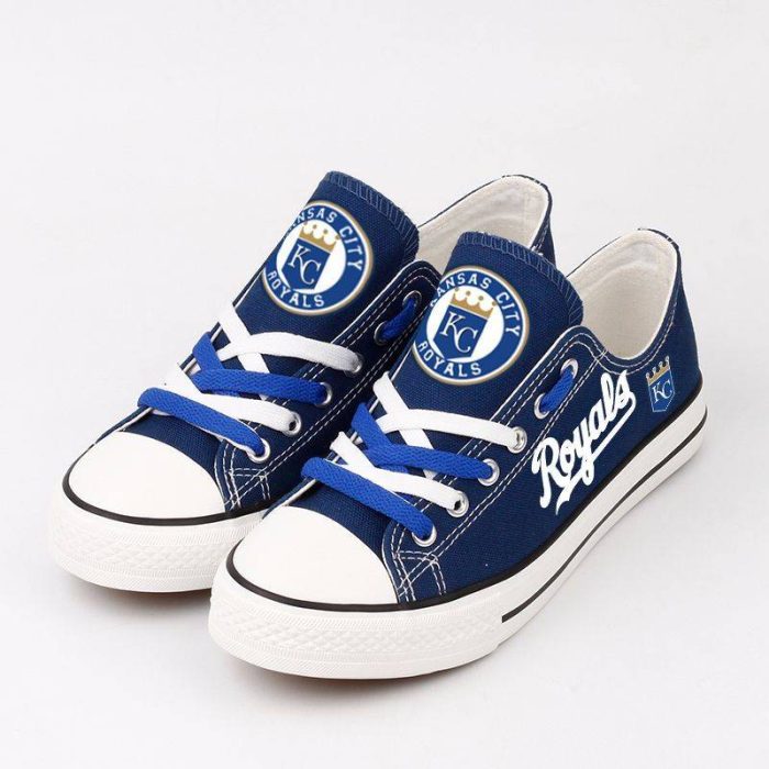 Kansas City Royals MLB Baseball 2 Gift For Fans Low Top Custom Canvas Shoes