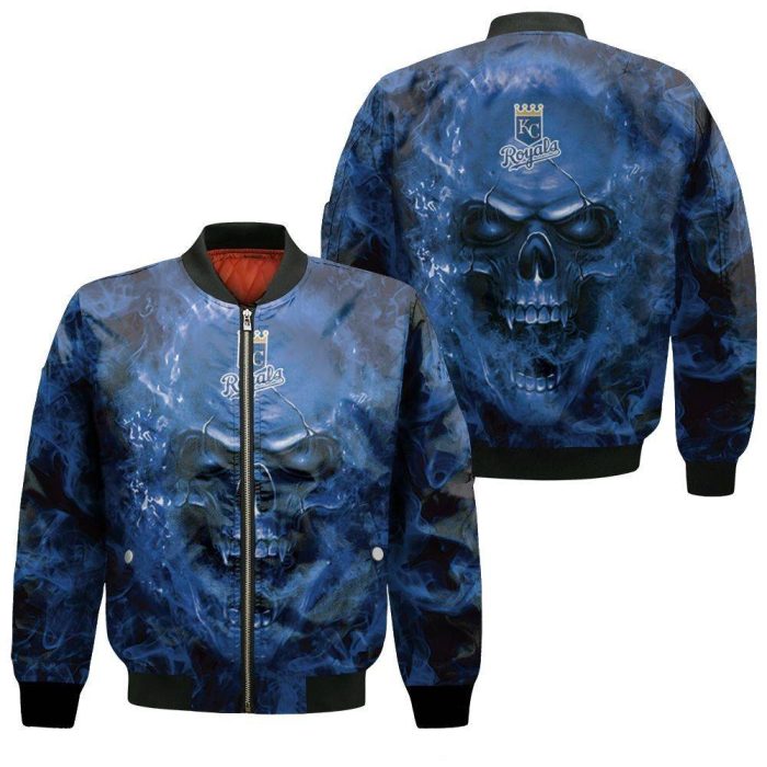 Kansas City Royals MLB Fans Skull Bomber Jacket