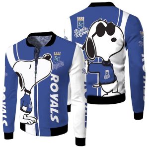 Kansas City Royals Snoopy Lover 3D Printed Fleece Bomber Jacket