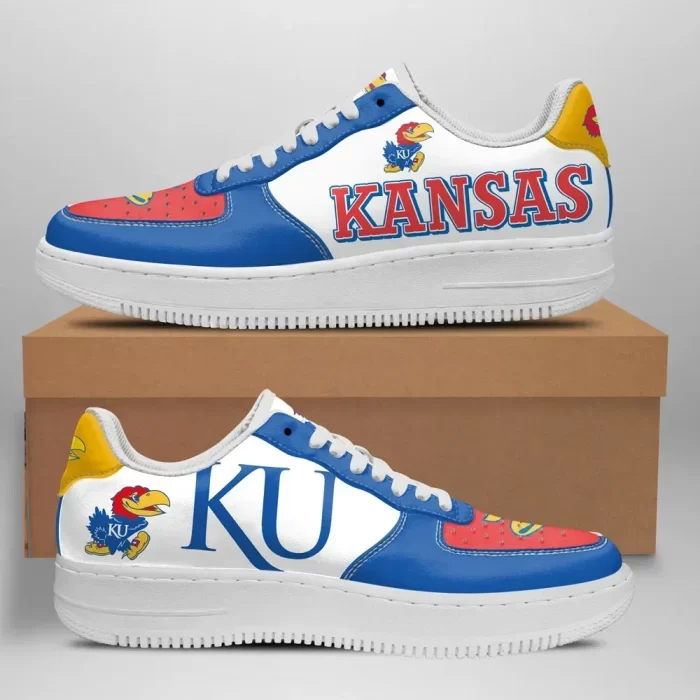 Kansas Jayhawks Nike Air Force Shoes Unique Football Custom Sneakers