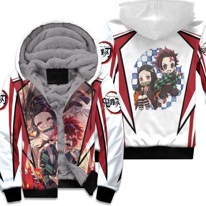 Kimetsu No Yaiba Kamado Brothers Tanjiro Nezuko Unisex Fleece Hoodie