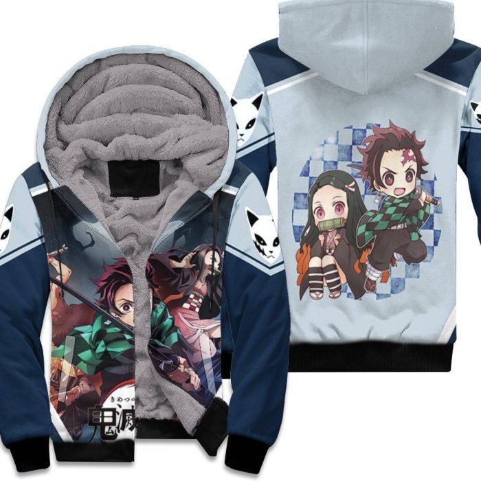 Kimetsu No Yaiba Teamup Kanjiro Nezuko Inosuke Unisex Fleece Hoodie