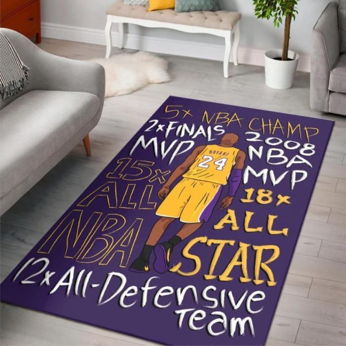 Kobe Bryant 24 Lakers Champion Area Rug Rugs For Living Room Rug Home Decor