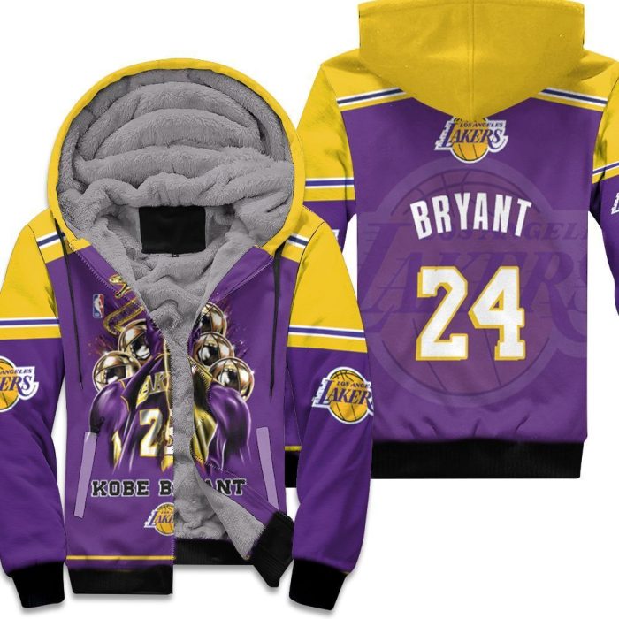 Kobe Bryant Black Mamba Snake Los Angeles Lakers Unisex Fleece Hoodie