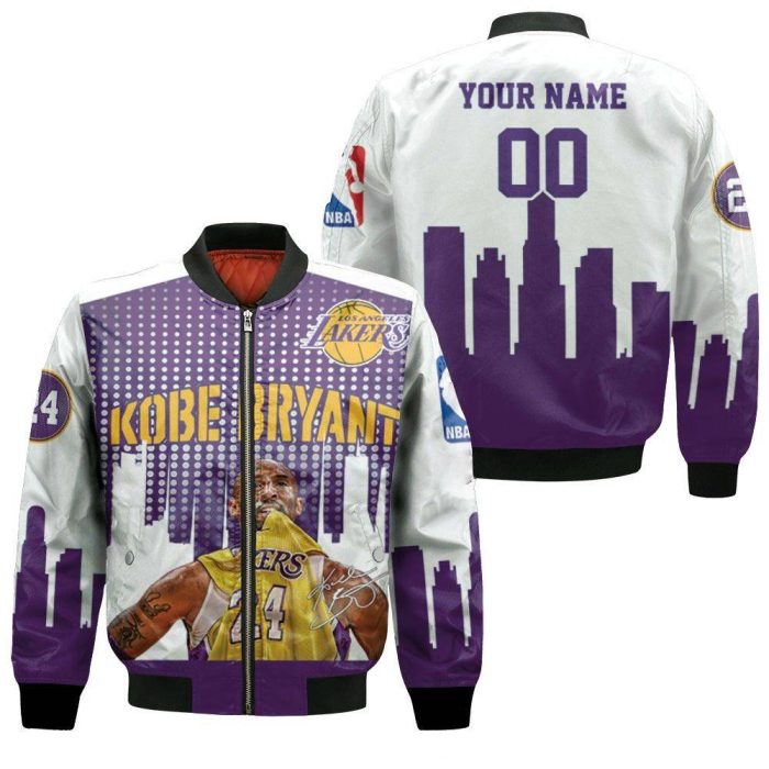 Kobe Bryant Legend Los Angeles Lakers 24 Signed For Fans 3D Personalized Bomber Jacket