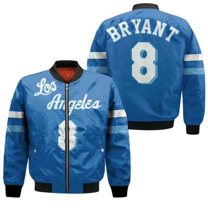 Kobe Bryant Los Angeles Lakers 1996-97 Hardwood Classics Royal Inspired Bomber Jacket