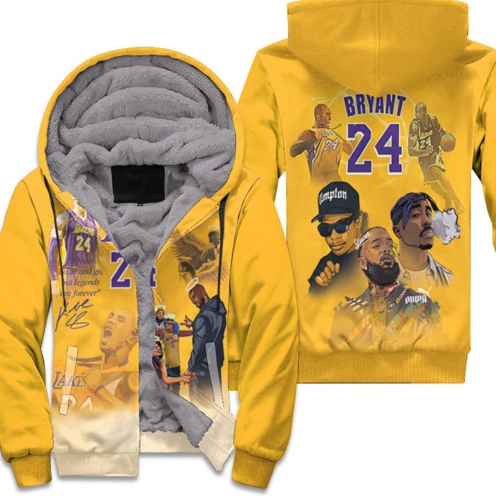 Kobe Bryant Los Angeles Lakers 24 Signed 3D Unisex Fleece Hoodie