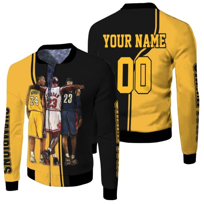 Kobe Bryant Michael J Lebron James Legends Never Die Champions Personalized Fleece Bomber Jacket