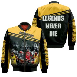 Kobe Bryant Michael Jordan Lebron James Legends Never Die 3D Printed Bomber Jacket