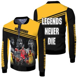 Kobe Bryant Michael Jordan Lebron James Legends Never Die 3D Printed Fleece Bomber Jacket