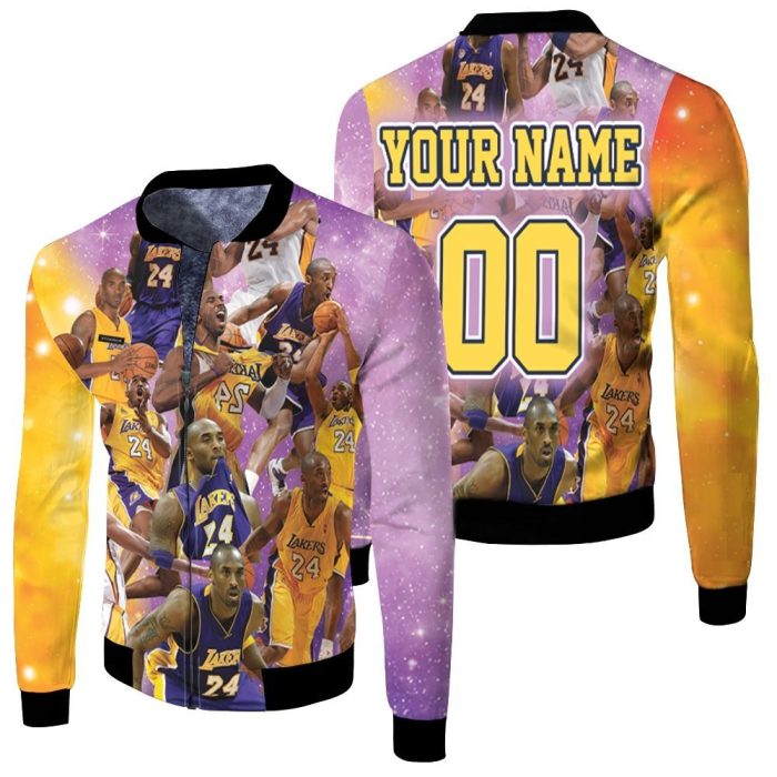 Kobe Bryant Number 24 Professional Basketball 3D Personalized Fleece Bomber Jacket