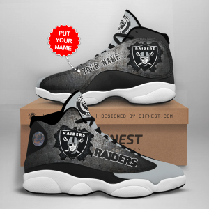 Las Vegas Raiders Men'S Jordan 13 Custom Name Personalized Shoes