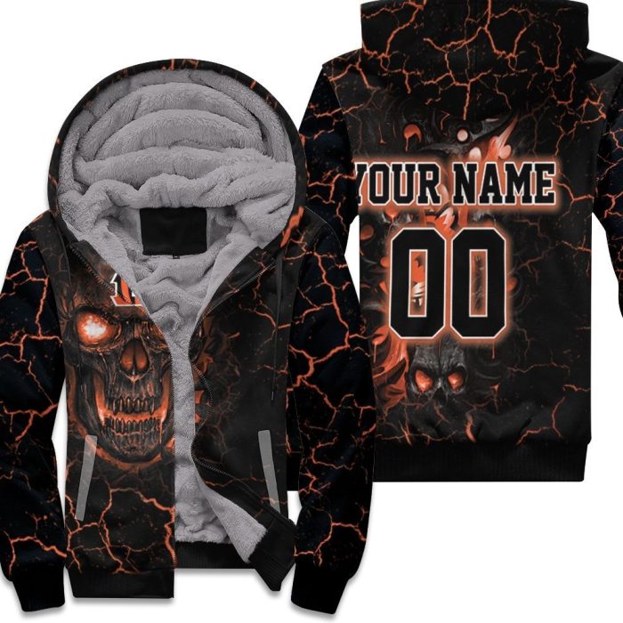 Lava Skull Cincinnati Bengals 3D Personalized Unisex Fleece Hoodie