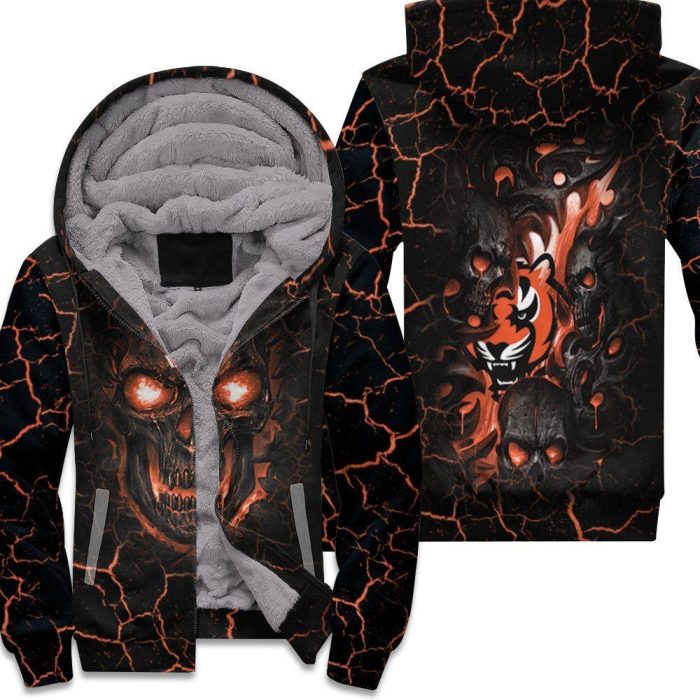 Lava Skull Cincinnati Bengals 3D Unisex Fleece Hoodie