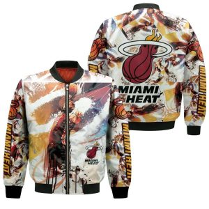 Lebron James 6 Miami Heat Legend Slam Dunk Watercolor For Fan Bomber Jacket