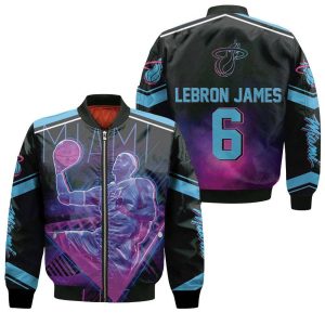 Lebron James 6 Miami Heat Legend Vice Art For Fan Bomber Jacket