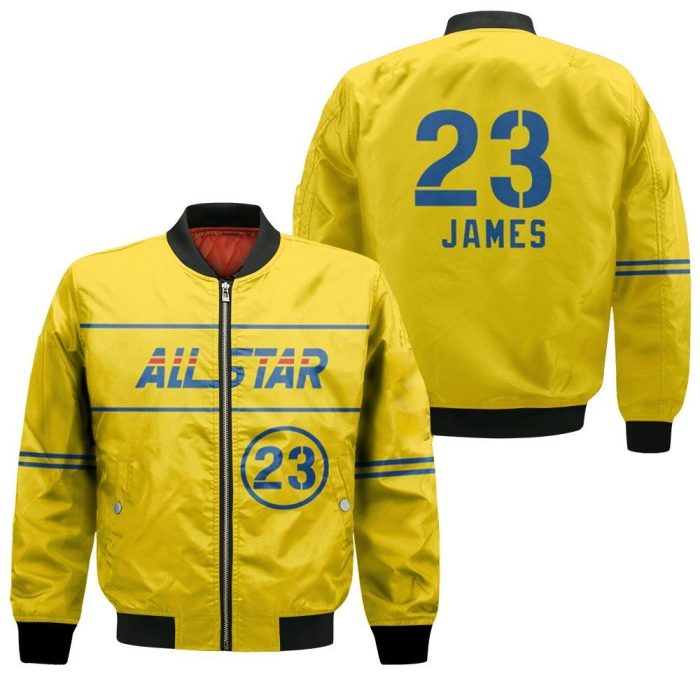 Lebron James Lakers 2021 All-Star Western Conference Gold Inspired Bomber Jacket