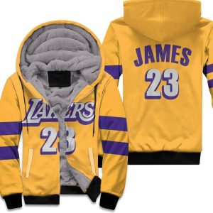 Lebron James Los Angeles Lakers 2020 Finished Swingman Yellow City Edition Unisex Fleece Hoodie