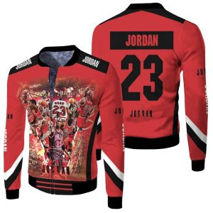 Legend Chicago Bulls 23 Michael Jordan Fleece Bomber Jacket