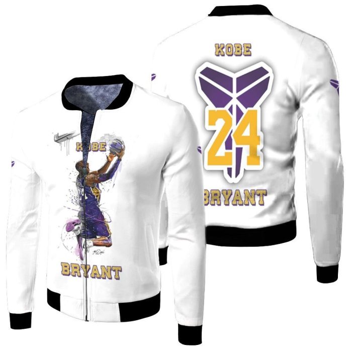 Legend Kobe Bryant 24 Western Conference Los Angeles Fleece Bomber Jacket